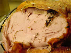 Incredibly juicy turkey breast white meat.